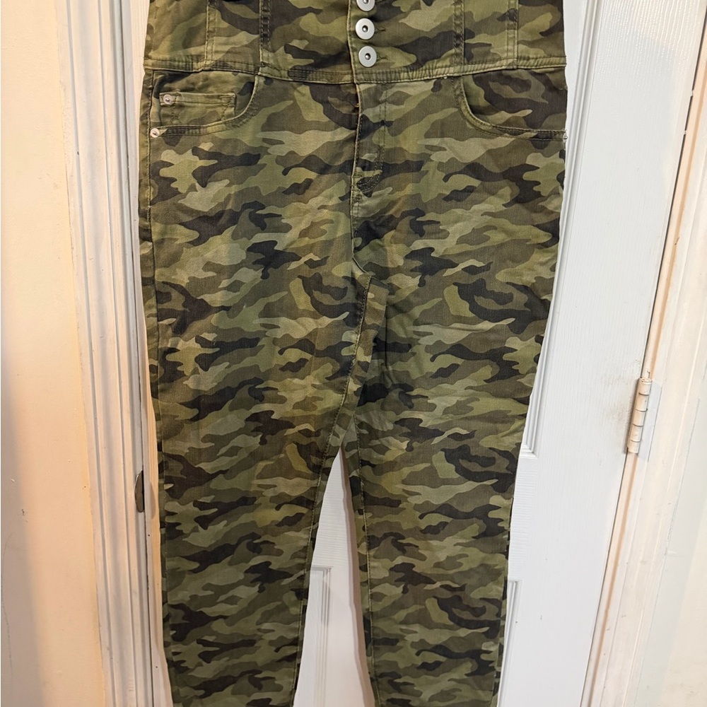 NOBO Olive Green Camo High-Rise Sculpting Skinny Pants